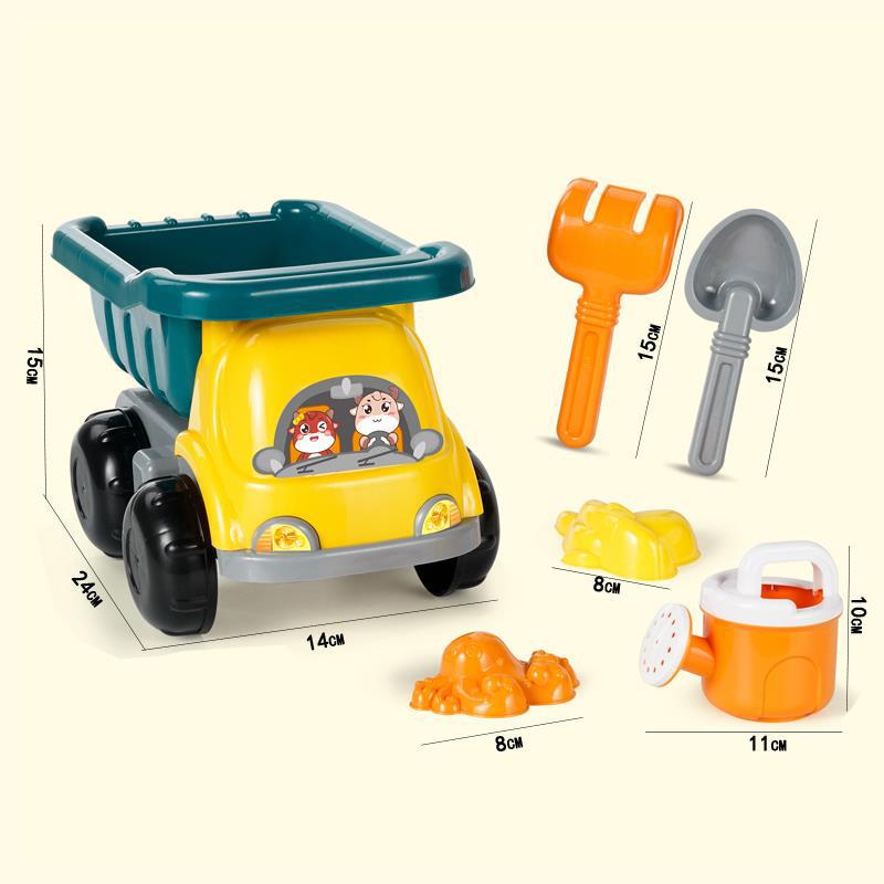 Популярный большой пластиковый пляжный игрушечный автомобиль песочные часы набор для детей - Идеально подходит для игр с песком и водой, купания и отдыха.