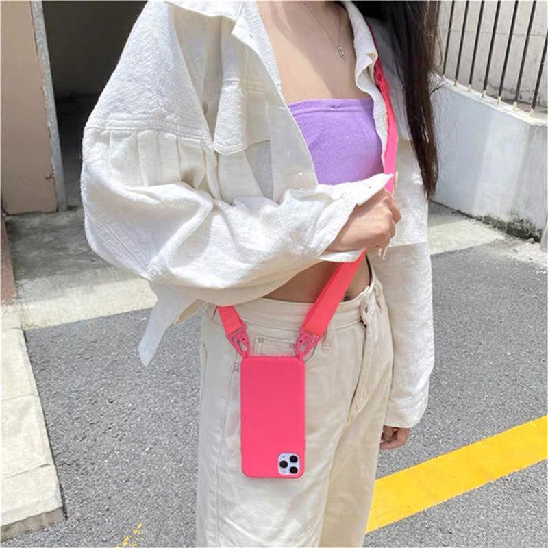 Мягкий силиконовый чехол-цепочка на шею для iPhone 16 15 Plus 14 13 12 11 Pro Max Mini X XS XR 8 7, чехол для шнура на шею