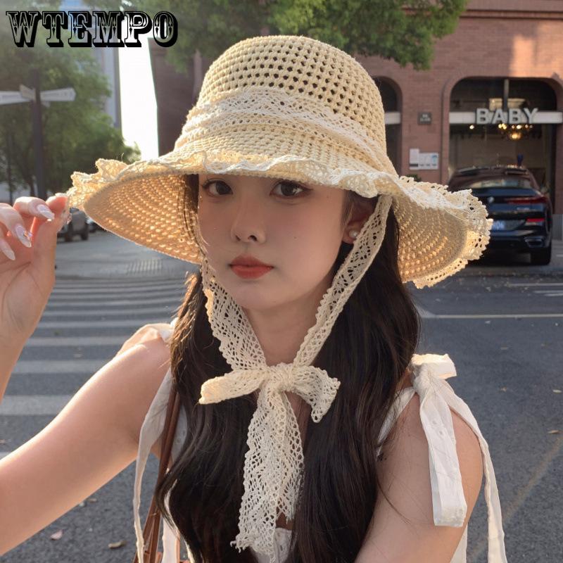 Женская соломенная шляпа весна-лето, дышащая, рыболовная шляпа, пляжная, солнцезащитная, для отдыха на пляже