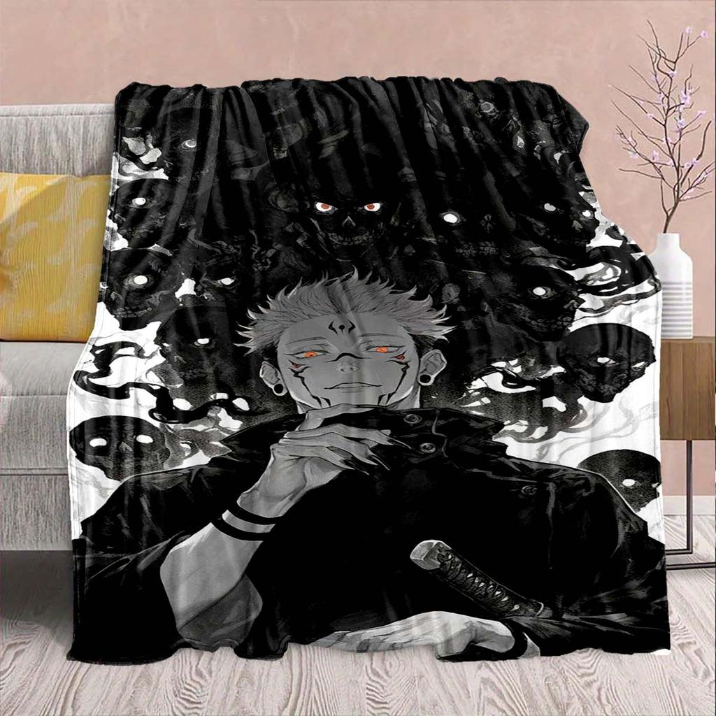 Jujutsu Kaisen Anime Flannel Blanket Soft Warm Throw Lightweight Plush Sofa Bed Decor