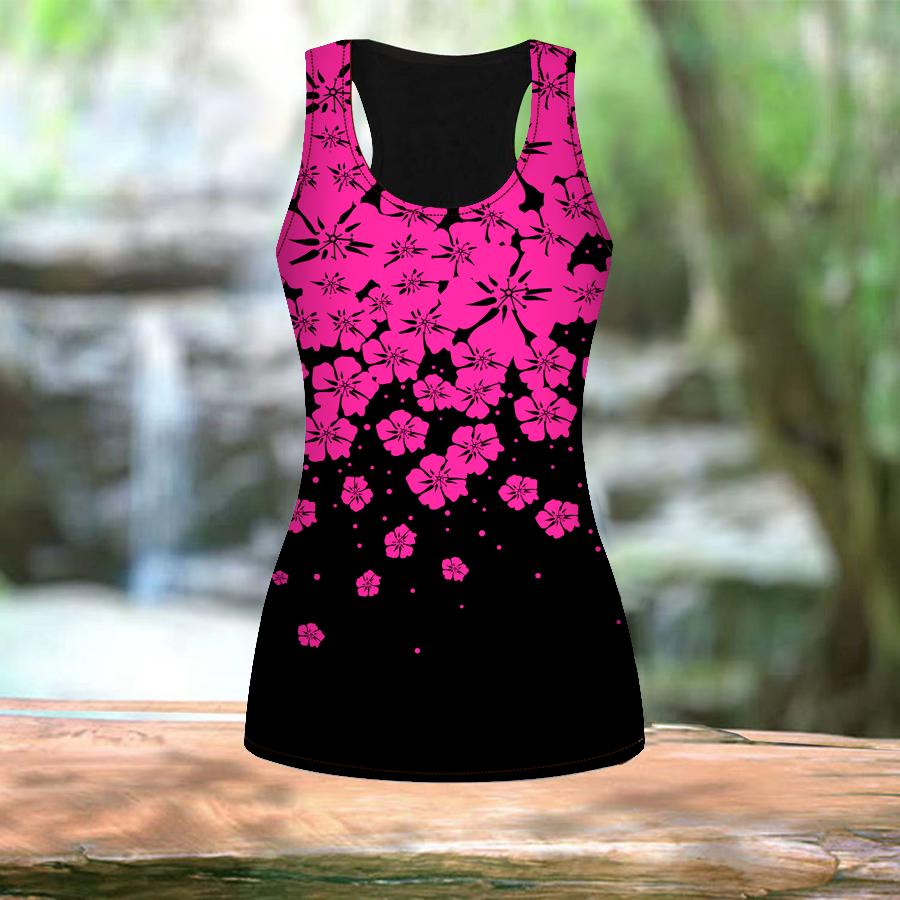 Женские летние спортивные рубашки с 3D принтом летающих цветов для занятий йогой и тренажерным залом, жилеты больших размеров