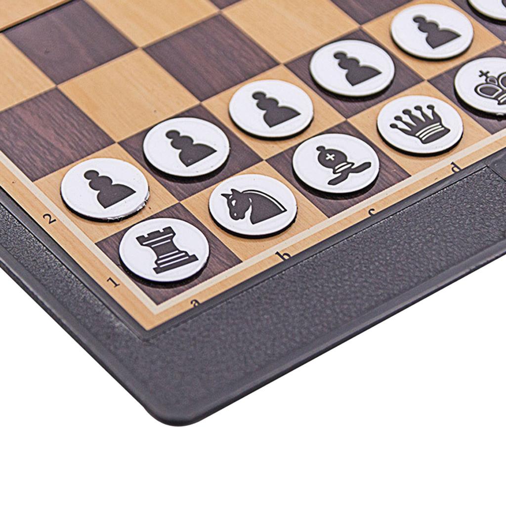 Foldable Chess Board Mini Size Magnetic Chess Set Travel Portable Wallet Pocket Chess Board Game for Camping Family Game