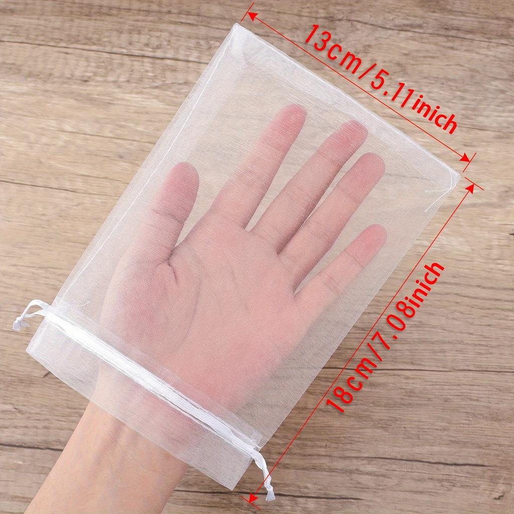 Breathable Mesh Organza Bags,Clear Drawstring Pouches with Ribbon for Wedding Gift,Jewelry Packaging,Gift Bag Geometric Patterns