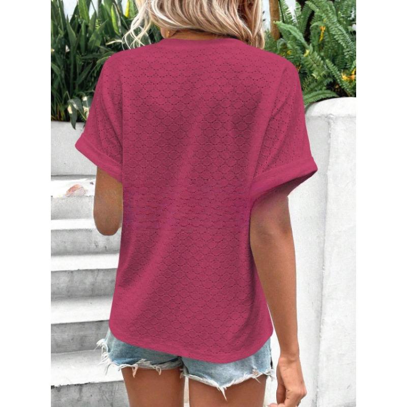 YYFS Женские модные повседневные летние весенние однотонные блузки и рубашки с v-образным вырезом и короткими рукавами с принтом