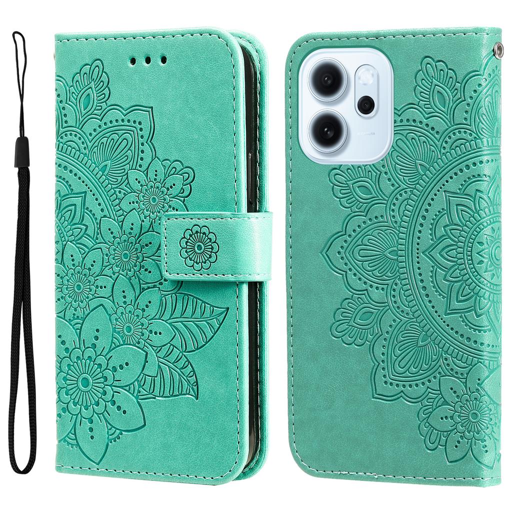 Чехол-кошелек с цветочным узором из ПУ кожи со подставкой для Oppo Reno15 F 5G