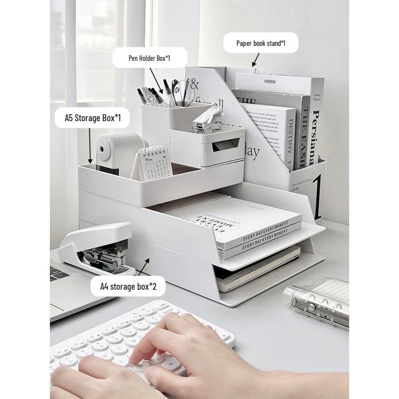 Многофункциональный настольный органайзер: Папка-органайзер формата А4, Подставка для ручек, Офисная стойка для хранения