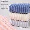 Набор быстросохнущих полотенец из кораллового флиса в полоску: Впитывающие, Мягкие, Полотенца для ванны и лица взрослого размера для домашнего использования