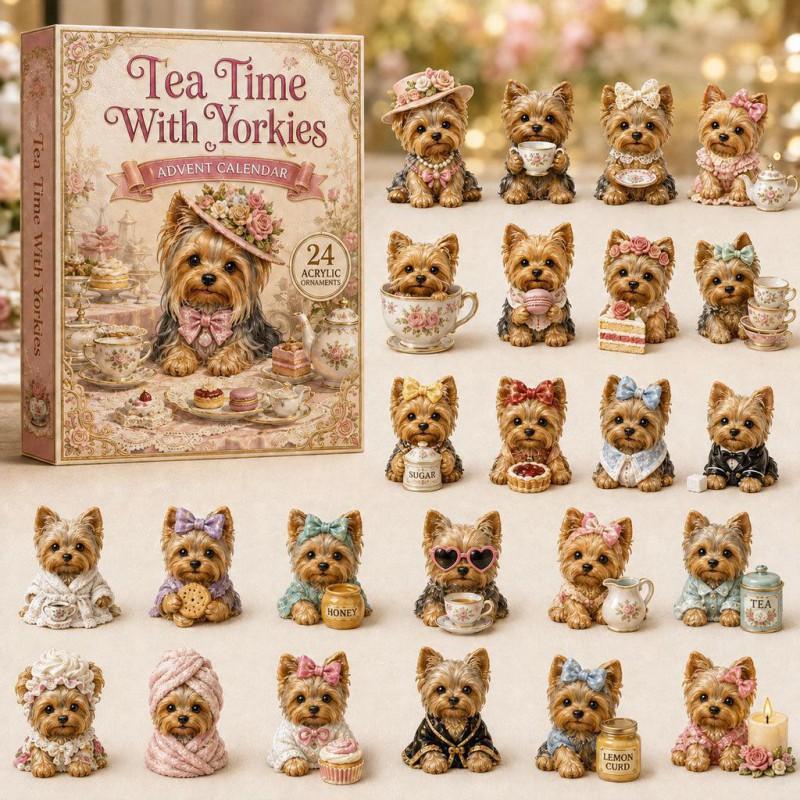2026 Dog-Themed Christmas Advent Calendar Acrylic Blind Box Gift Kids Adults Decorative Hanging Ornament