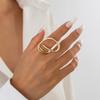 Gold Silver Hollow Out Ring Geometry Simple Finger Ring Solid Color Metal Rings  Women