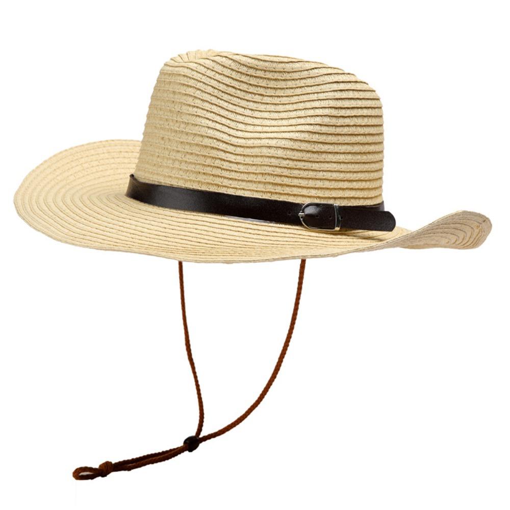 Летняя соломенная шляпа-козырек Складная кепка для защиты от солнца Модная шляпа западного ковбоя Отпуск