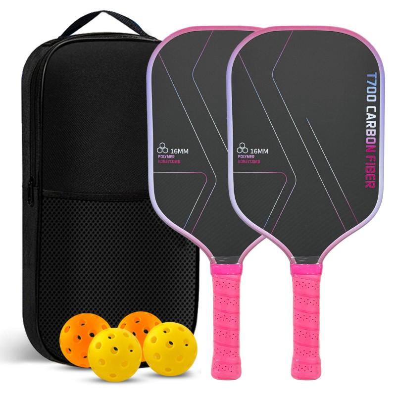 Pickleball Paddle T700 Carbon Fiber Composite Core Lightweight Outdoor Sport Racket Beginners Recreational Players