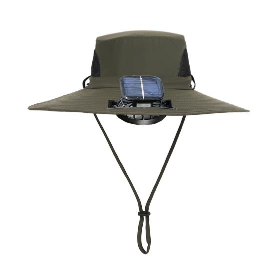 Широкополая шляпа от солнца с вентилятором на солнечной батарее, дышащая сетчатая шляпа с защитой от ультрафиолета для детей и мальчиков