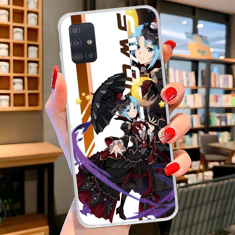 Чехол для телефона с изображением из аниме Sword Art Online SAO для Samsung Galaxy A12 A22 A32 A52 A72 A02S Чехол для телефона Note 20 Ultra 10 S10 Plus A51