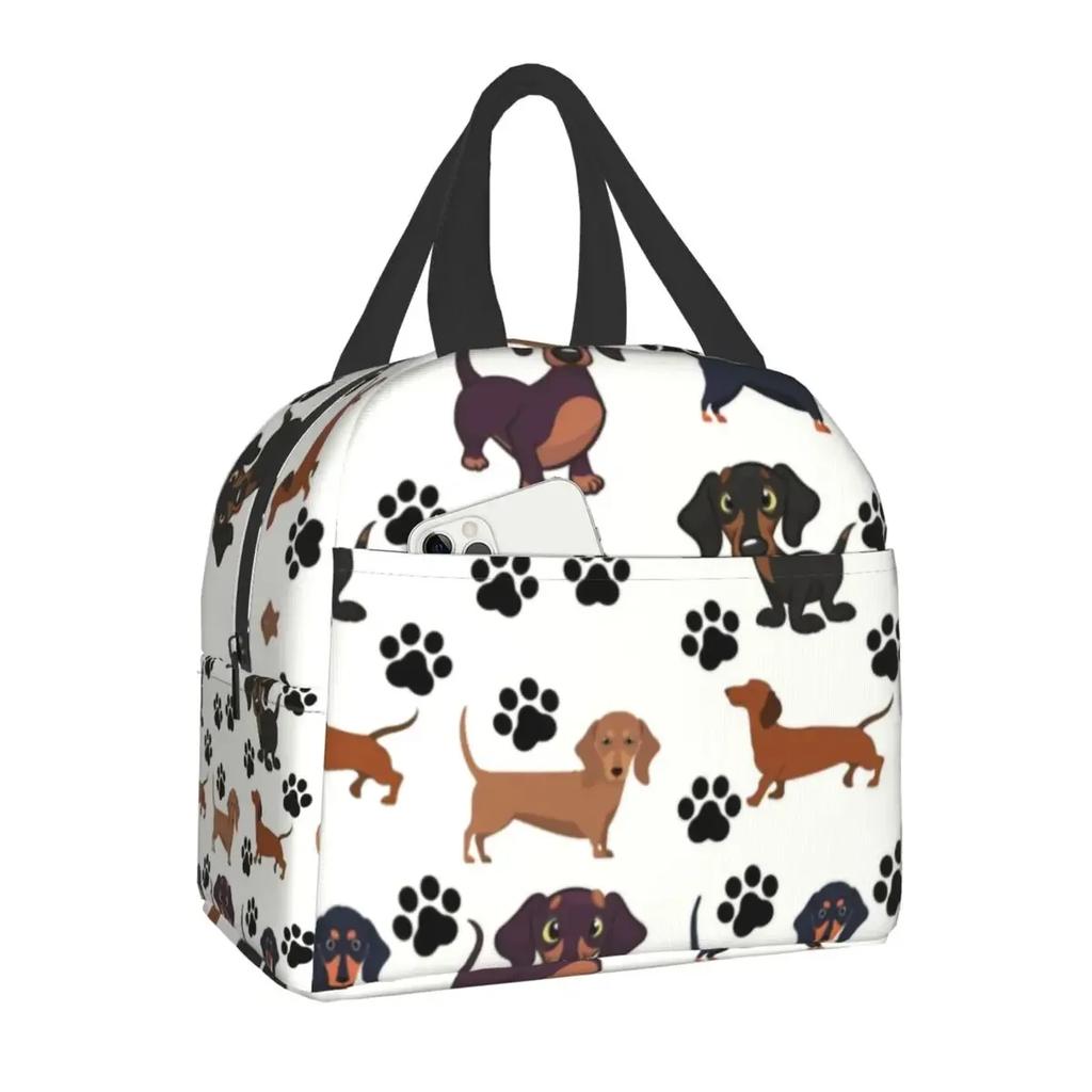 Узор лапы питомца, отпечаток животного, изолированный ланч-бокс для школы, офиса, следа собаки, подарок на пикник, термохолодильник, ланч-бокс для женщин