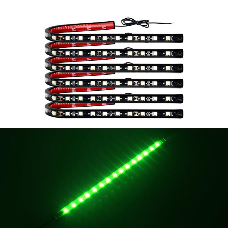 6pcs LED Strip Car Bottom Underglow Light Flexible LED Underbody Light Auto Decorative Ambient Atmosphere Lamp DRL For Car 12V