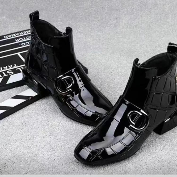 Лакированная кожа женские короткие сапоги новые четыре сезона британская мода плюшевые удобные сапоги женские уличные повседневные туфли для ходьбы