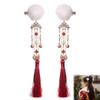 Pair of Pom Pom Fringe Hair Clips for Wedding Party Elegant Design Comfortable Wear