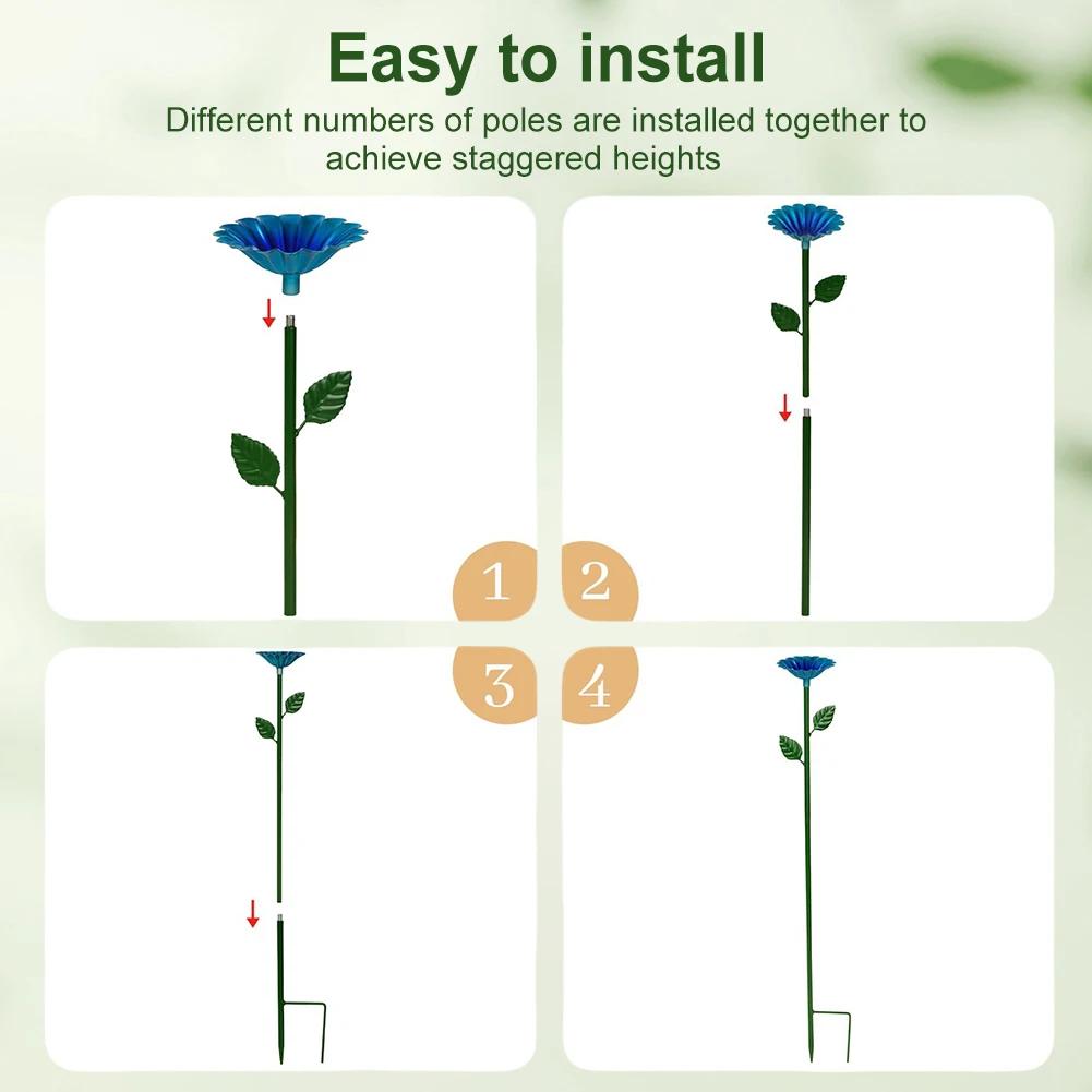 Bee Watering Station Metal Bee Water Feeder Multi-Function Butterfly Bath Bowl Standing Bee Feeder for Garden Yard Decor