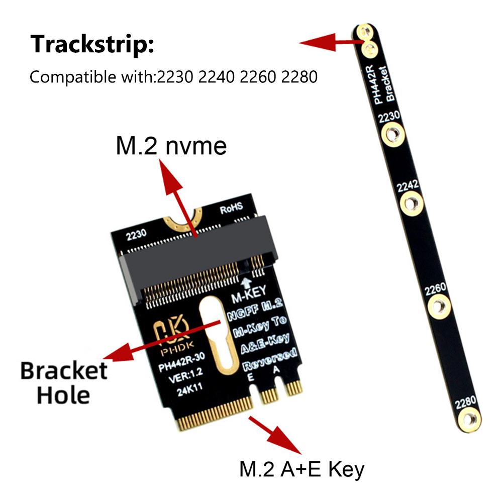 Адаптер M.2 A+E для NVME SSD Ключ A/E к Ключу M Карта расширения PCIE 4.0 Интерфейс M2 WIFI для материнской платы ноутбука SSD 2280