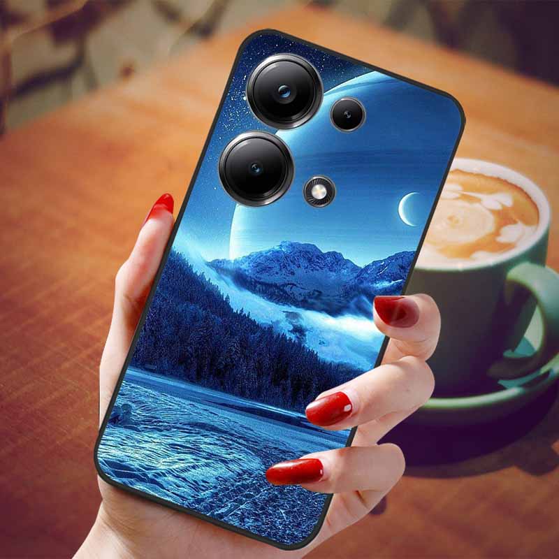 Чехол для Poco M6 Pro 4G Модный Мраморный Силиконовый Черный Чехол для Телефона Xiaomi Poco M6Pro 4G M 6 Pro Мягкие Чехлы PocoM6Pro 4G