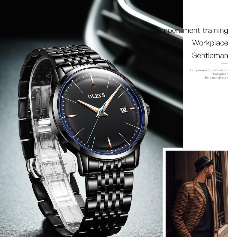 OLEVS Брендовые автоматические механические часы, модные водонепроницаемые мужские часы со стальным ремешком, мужские часы