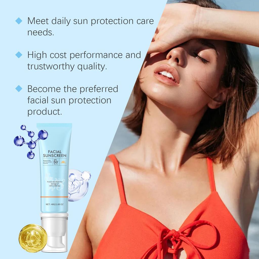 Освежающий солнцезащитный крем для лица, устойчивый к УФ-излучению, увлажняющий, осветляющий, изолирующий, с высокой защитой от УФ-лучей, солнцезащитный крем для лица.