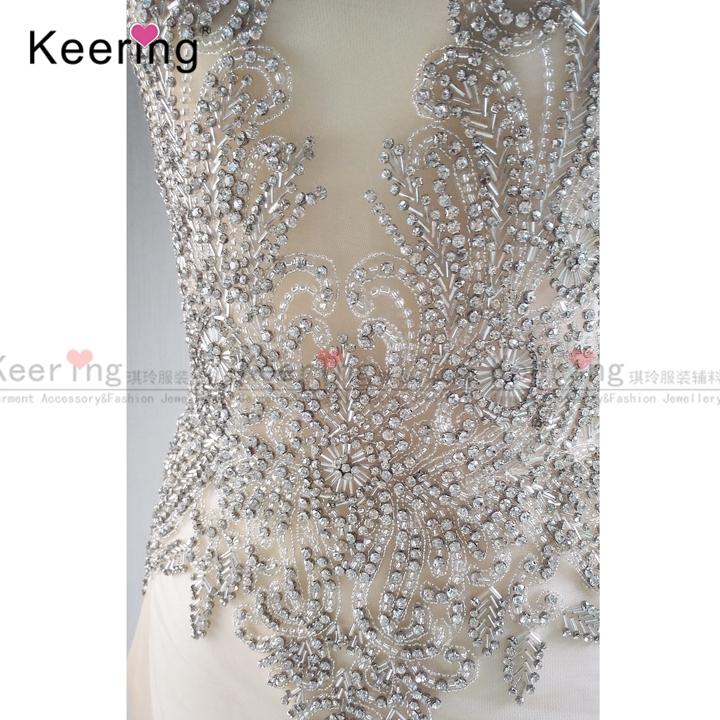 Hot Wedding Dress Bridal Gown Bridesmaid Rhinestone Patch for Wedding WDP-054