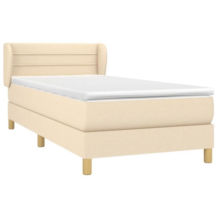 Maison Exclusive - Sommier à lattes de lit avec matelas Crème 100x200 cm Tissu
