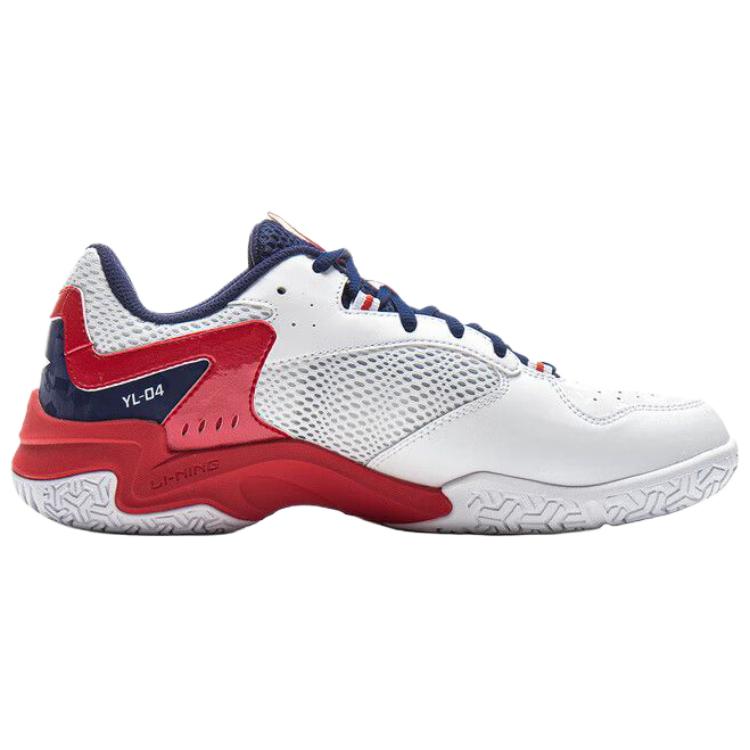 Li Ning Sound Wave IV Спортивные Удобные Износостойкие Дышащие Низкие Кроссовки для Бадминтона Унисекс Белый Красный AYTV015-3
