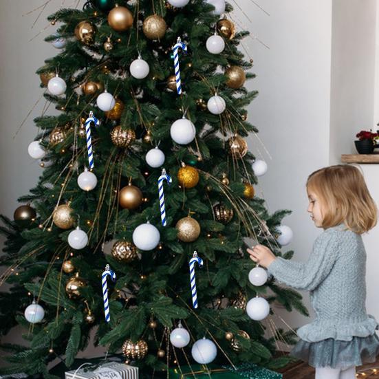 6 шт. Рождественские подвески-трости для оконной елки контрастного цвета с подвеской