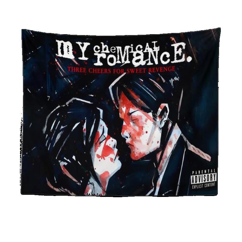 1 шт. Баннер-гобелен My Chemical Romance Полиэстер Персиковая кожа Настенное украшение Комната Бар Вечеринка Плетеное украшение Постер