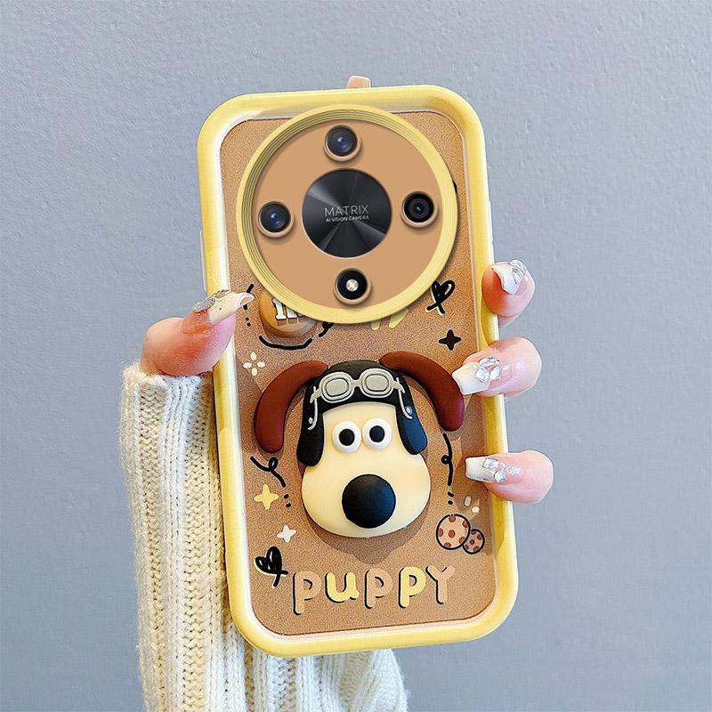 KEYSION Противоударный чехол для HONOR X9b 5G со шнурком, силиконовый милый 3D-чехол для телефона с мультяшной куклой для Huawei Honor Magic 6 Lite 5G