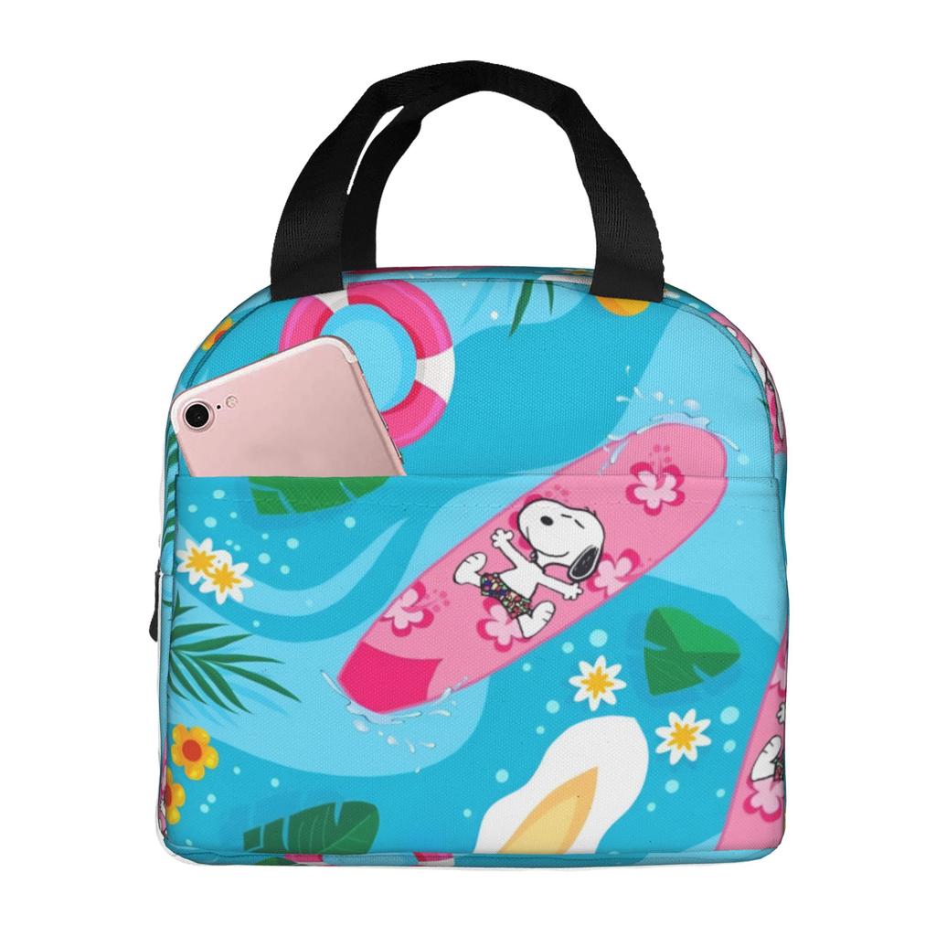 Custom S-Snoopies Portable Lunch Box Women Men Leakproof Manga Thermal Cooler Food Insulated Lunch Bag Office Work