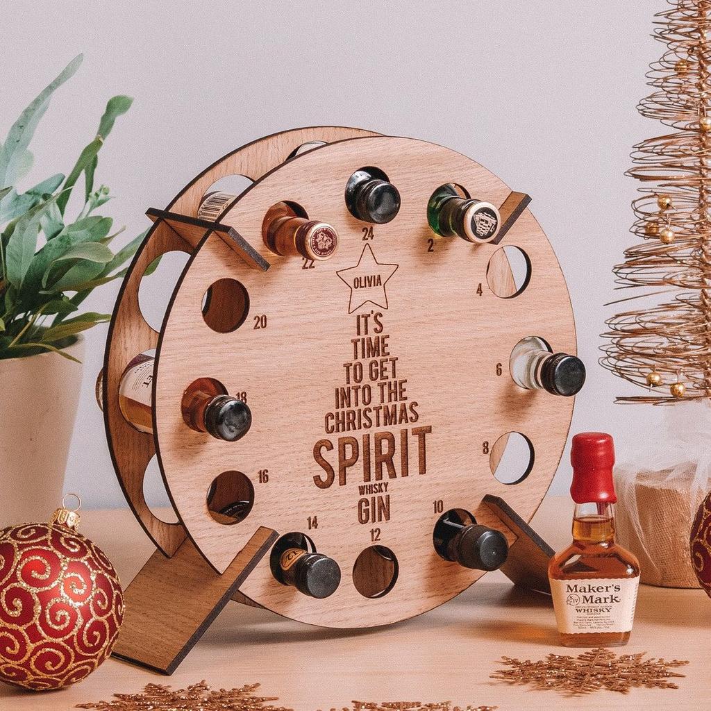 Christmas Advent Calendar Wine Holder For 2024 Countdown Calendar Wine Rack Xmas Wooden Wine Bottle Stand Decoration For Home