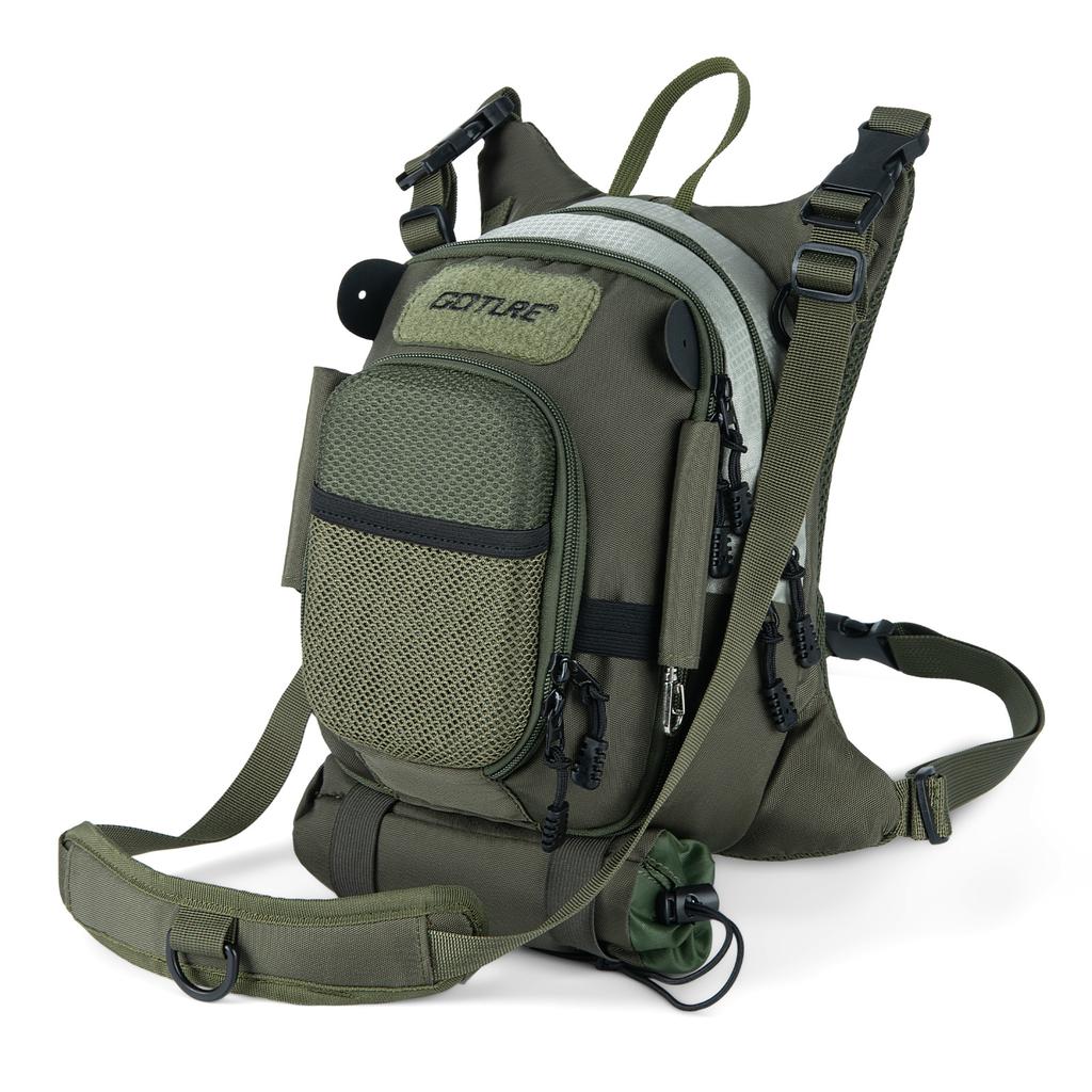 Goture Fly Fishing Chest Pack, Lightweight Chest Pack Tackle Storage Bag, Fly Fishing Bag with Adjustable Padded Waist Strap