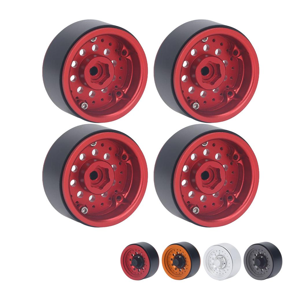 4PCS RC Beadlock Wheel Rim Set 1,9 дюймов Алюминиевый сплав 1/10 RC Автомобильная ступица колеса для осевого SCX10 I II II