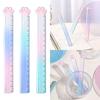 2 Pieces Cat Paw Ruler Cartoon Drawing Ruler Plastic Measuring Ruler Multifunctional Drawing Ruler Gift for Student Kid