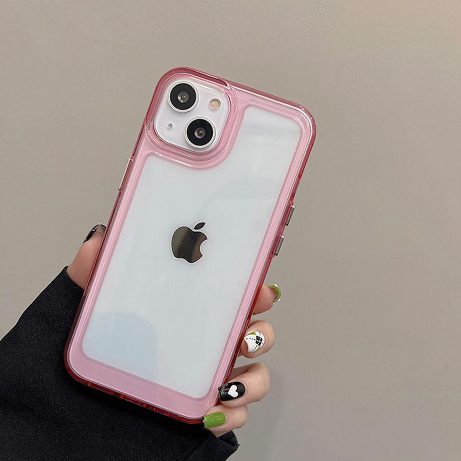 HD Clear Acrylic Case For iPhone 17 Air 16 15 Plus 14 13 12 11 Pro Max XR X XS Plus Mini Luxury Shockproof Soft Frame Hard Cover