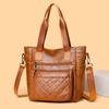 Retro Soft Leather Mom Bag, Large-capacity Hand-held Tote Bag, Women's Bag, Casual and Versatile, Single-shoulder Crossbody Bag