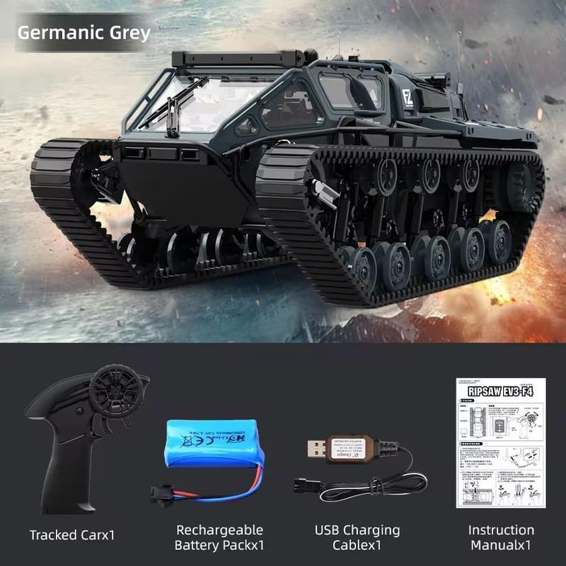 New All-terrain Off-road Four-wheel Rc Car 2.4g Amphibious Wireless Remote Control Track Tank Climbing Off-road Waterproof Armored Car Toy Car