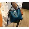 Real Oil Wax Leather Women's Bucket Bag Casual and Simple Handbag Large Capacity Ladies Cowhide Fashionable Crossbody Tote Bag