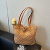 Large Capacity Knitted Bag Women's Summer 2025 New Woven Straw Bag Seaside Vacation Beach Bag