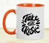Inkdotpot 11 унций керамическая кофейная кружка Take The Risk Позитивные вдохновляющие цитаты Подарок для сотрудников, боссов, коллег
