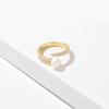 And Sophisticated Eyecatching Pearl Zircon Open Ring Perfect For Any Occasion