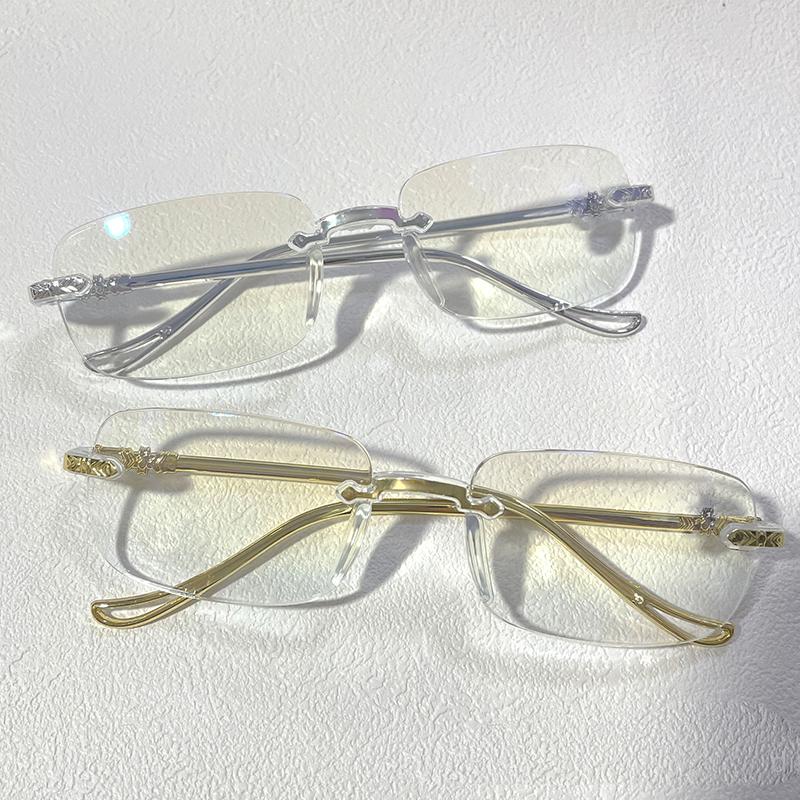 Fashion Frameless Glasses Women Rimless Anti Blue Light Eyeglasses Men Women Elegant Comfortable Eyeglasses