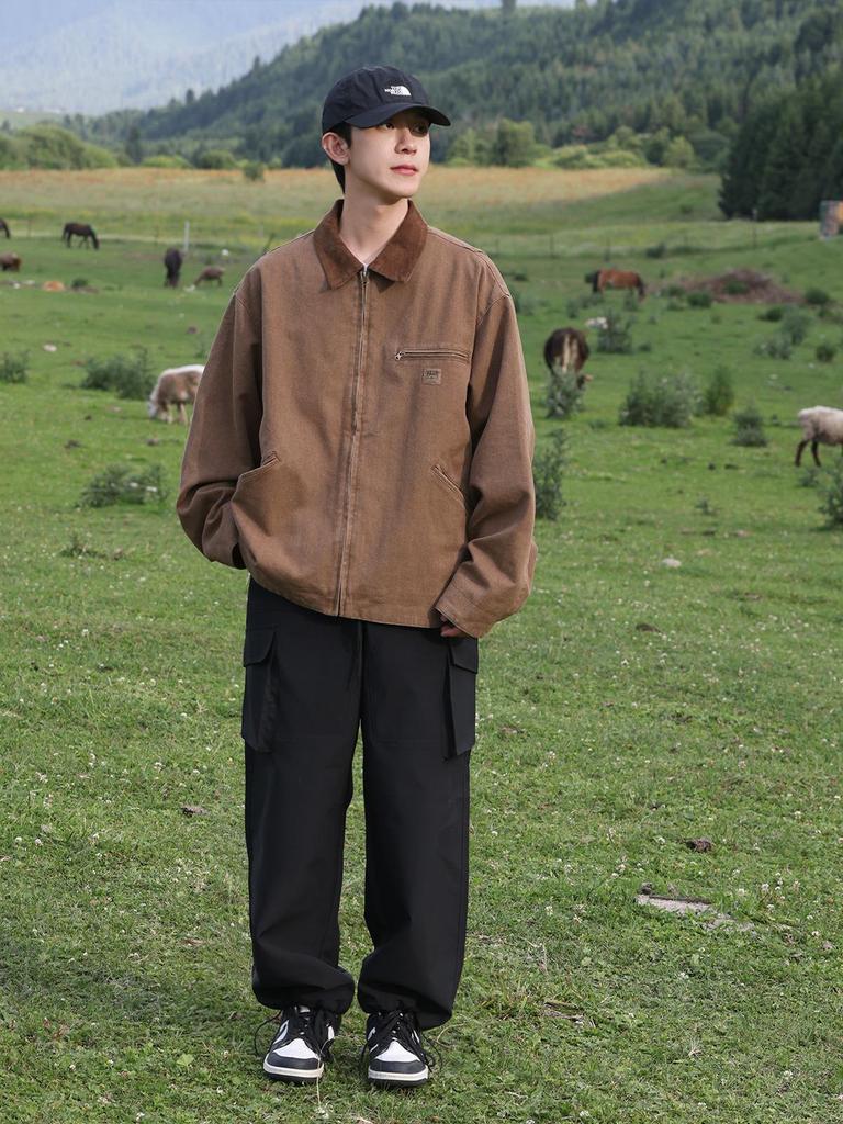 2025 Japanese Retro Lapel Workwear Jacket: Versatile Cityboy Streetwear for Men & Women