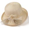 New Spring Summer Organza Flower Fashion Bucket Hat, Women's Outdoor Casual Hat Elegant Sunshade Basin Hat