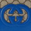 Gucci Полый Взаимосвязанный Логотип Double G из Холста и Кожи Кошелек Мужской Кошелек Синий Черное Дерево 701420-K9GSG-9972