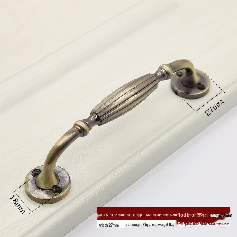 Евро Ретро Железная и Деревянная Ручка для Большой Двери - Антикварный Стиль Накладная для Раздвижной или Платяного Шкафа