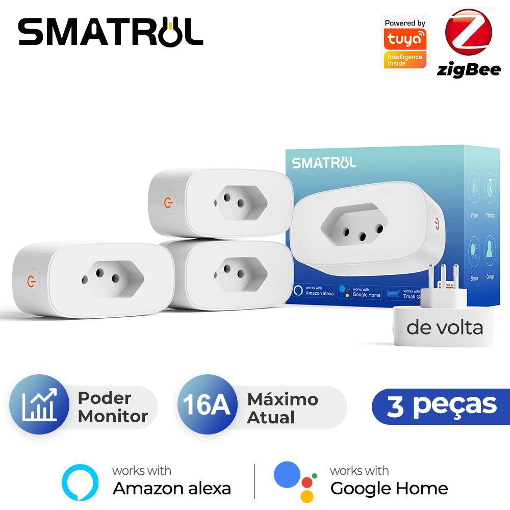 Бразилия Монитор мощности 16a Tuya Smart Zigbee Розетка Беспроводная розетка с адаптером таймера Голосовая работа с Alexa Google Home